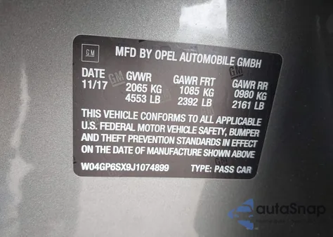 2018 Buick Regal Sportback Essence z USA, uszkodzony, nr VIN W04GP6SX9J1074899